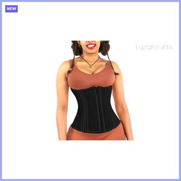 Short Torso Waist Trainer with 9 Steel Bones, 80% Neoprene + 20% Nylon - Picture 7 of 7